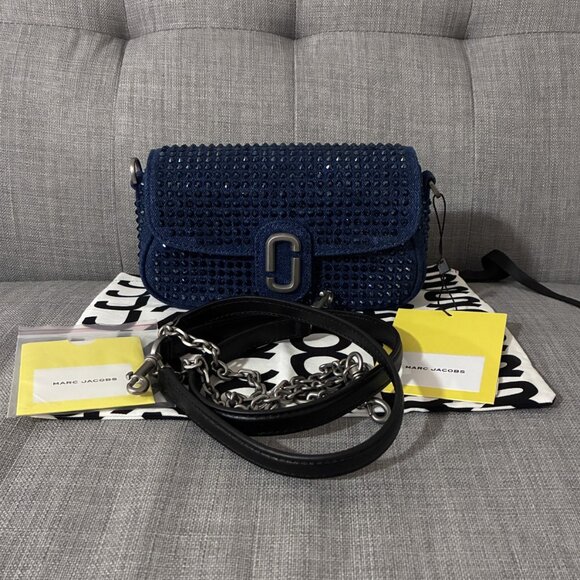 Marc Jacobs The Crystal Denim Clover Shoulder Bag *NWT* - Picture 1 of 5